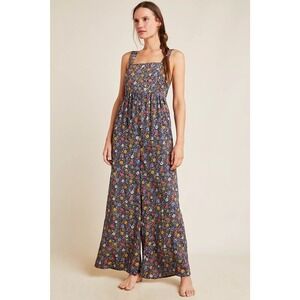Anthropologie Florentine Quilted Floral Wideleg Jumpsuit